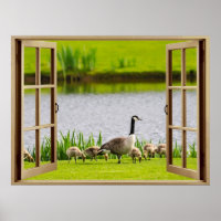 Offenes Fenster Mama Gans