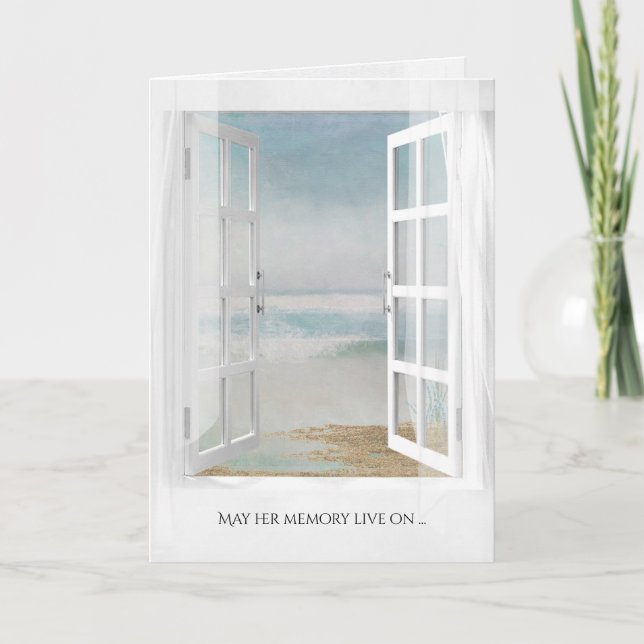 offenes Fenster mit Blick auf das Meer Karte (Vorderseite)