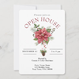 OFFENES HAUS RED CHRISTMAS POINSETTIA EINLADUNG
