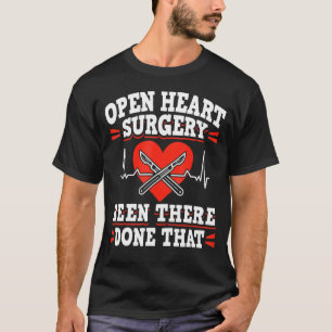 Offenes Herz Operation Bypass Awareness Heart Open T-Shirt
