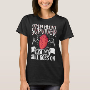 Offenes Herz Operation Bypass Awareness Heart Open T-Shirt