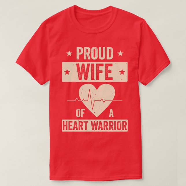 Offenes Herz Operation CHD Transplantation Ehefrau T-Shirt (Design vorne)