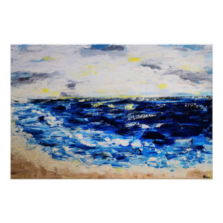 Offenes Meer | Abstrakte Meereslandschaft Poster