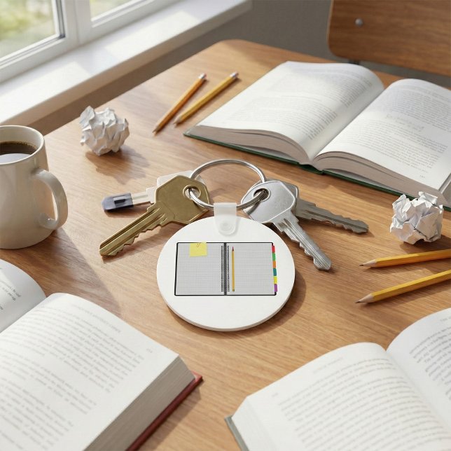 Offenes Notebook und Bleistift Schlüsselanhänger (Von Creator hochgeladen)