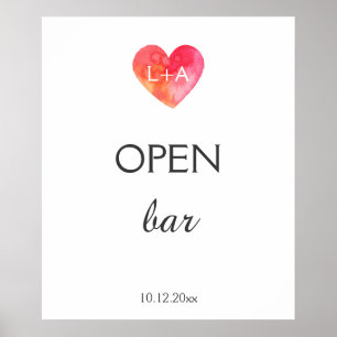 Offenes oder benutzerdefiniertes Hochzeitszeichen, Poster