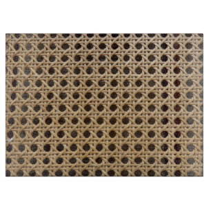 Offenes Weben Rattan Rohr Glas Hackbrett Schneidebrett