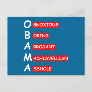 Offensiv, beleidigend gegen Obama Postkarte