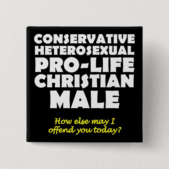 Offensive Prolife Male Christlich Button Button (Vorderseite)