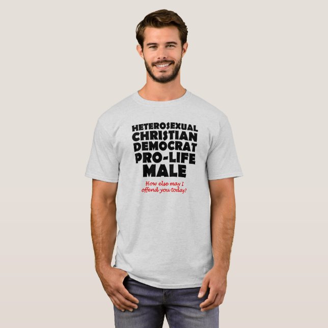 Offensiver männlicher christlicher Shirt-Spaß T-Shirt (Vorne ganz)