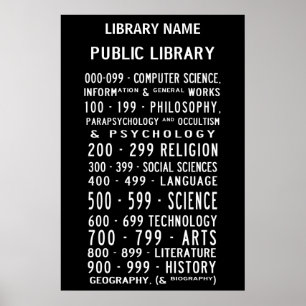 Öffentliche Bibliothek Dewey-Dezimal-Busroll Poster