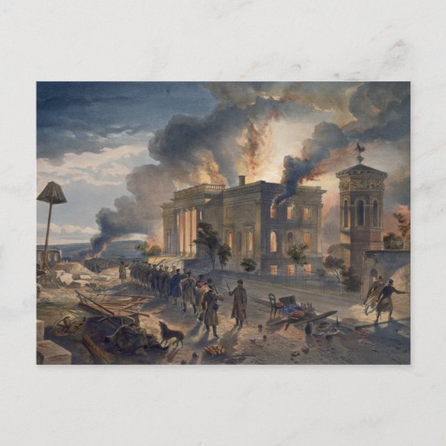 Öffentliche Bibliothek und Windtempel, Platte aus Postkarte (Vorderseite)