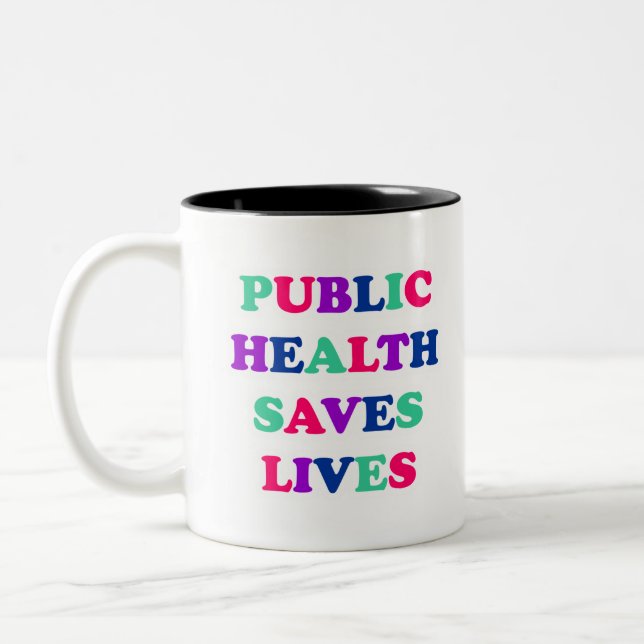 Öffentliche Gesundheit Rette Leben Zweifarbige Tasse (Links)