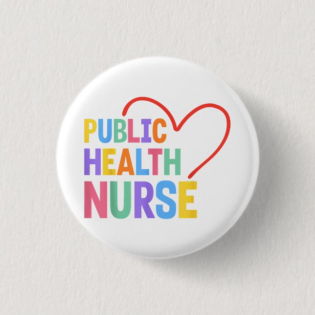 Öffentliche Gesundheitskrankenschwester Herz Button (Vorderseite)