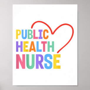 Öffentliche Gesundheitskrankenschwester Herz Poster