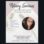 Öffentliche Notdienste Rosa Gold Foto Business Flyer<br><div class="desc">Moderne Flyer für Notare im öffentlichen Dienst</div>