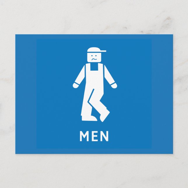 Öffentliche Toiletten Männer, Schild, Kalifornien, Postkarte (Vorderseite)