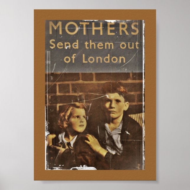 Öffentlicher Dienst "Kinder während Blitz" Poster (Vorne)