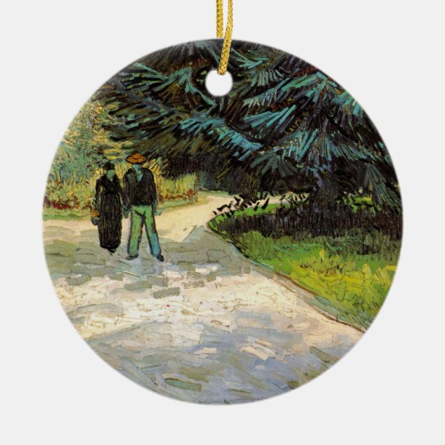 Öffentlicher Garten mit Couple von Vincent van Gog Keramik Ornament (Vorne)