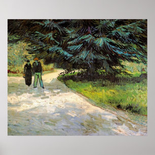 Öffentlicher Garten mit Paar von Vincent van Gogh Poster