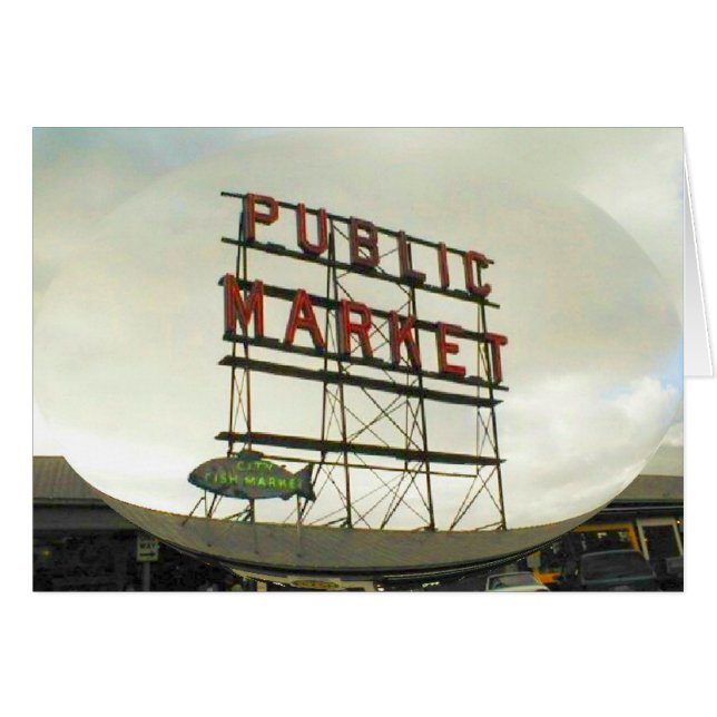 Öffentlicher Markt in Seattle, WA-Karte (Vorderseite (Horizontal))