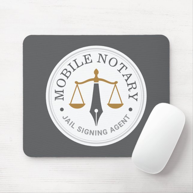 Öffentlicher Mobiler Notar Grau für individuelles  Mousepad (Mit Mouse)