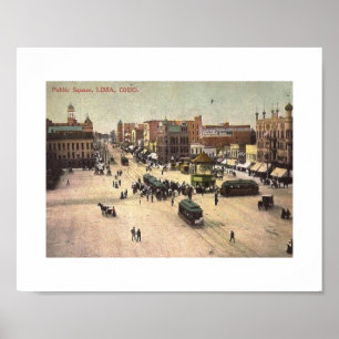 Öffentlicher Platz, Lima, Ohio Vintag Poster