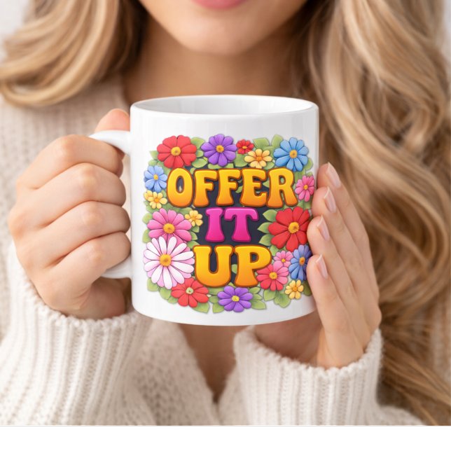 OFFER IT UP 1960's Floral Vibe Kaffeetasse (Von Creator hochgeladen)