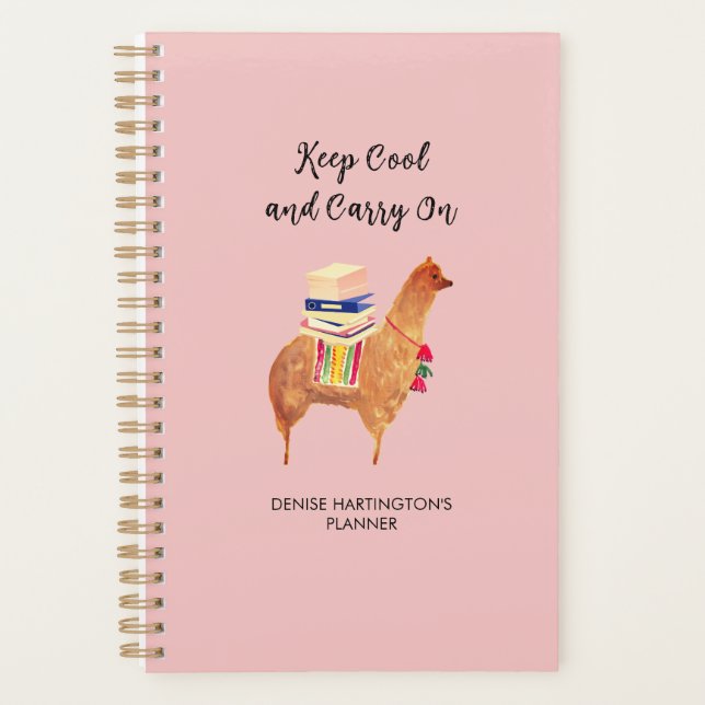 Office Alpaca Llama Pink Inspiration Personal Planer (Vorderseite)