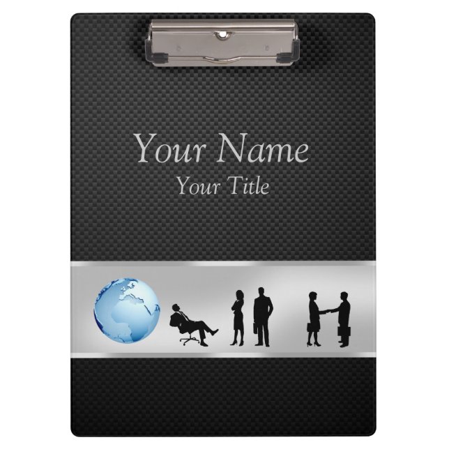 Office Business People World Globe - Zwischenablag Klemmbrett (Vorderseite)