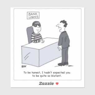 Office-Cartoon des Bankleiters Aufkleber