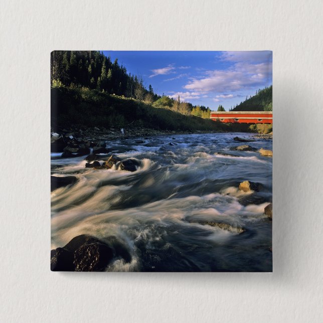 Office Covered Bridge ist die längste in Oregon Button (Vorderseite)