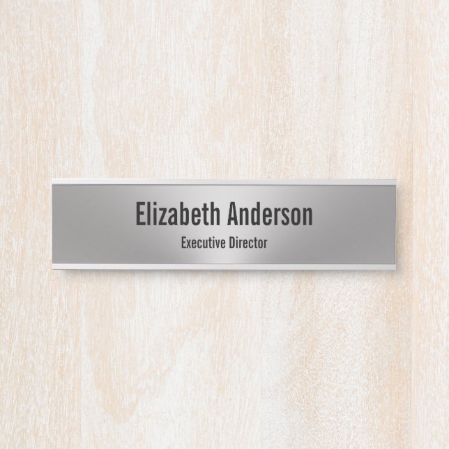 Office für Unternehmenssilber und schwarze Namen Türschild (Vorderseite )