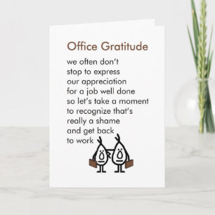 Office Gratitude - Un poème de Merci Office amusan