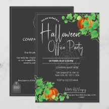 Office Halloween Einladungen Black Card