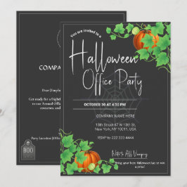 Office Halloween Einladungen Black Card