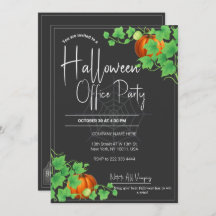 Office Halloween Invitations Carte noire