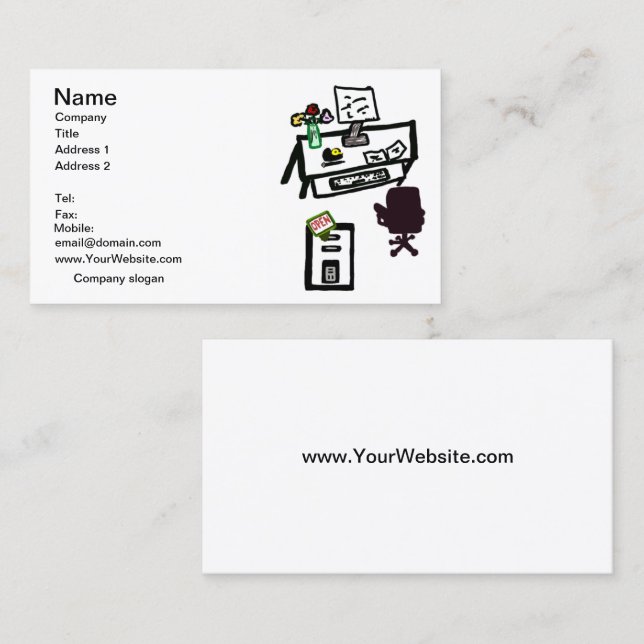 Office ist das OPEN Computer Desk Business Card Se Visitenkarte (Vorne/Hinten)