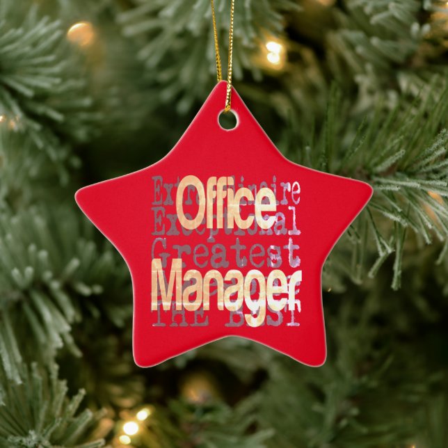 Office Manager Extraordinator Keramik Ornament (Baum)