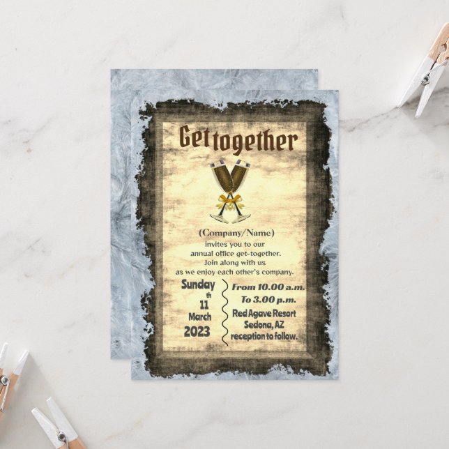 Office-Party Einladung (Vorderseite/Rückseite Beispiel)