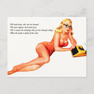 Office Pinup Girl Postkarte