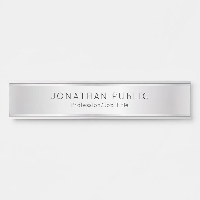 Office, School Elegante Custom Template Imitats Si Türschild (Vorderseite )