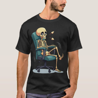 Office Skeleton der 90er Jahre - Funny Retro Carto T-Shirt