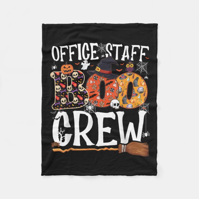 Office Staff Boo Crew Funny Halloween Matching Cos Fleecedecke (Vorderseite)