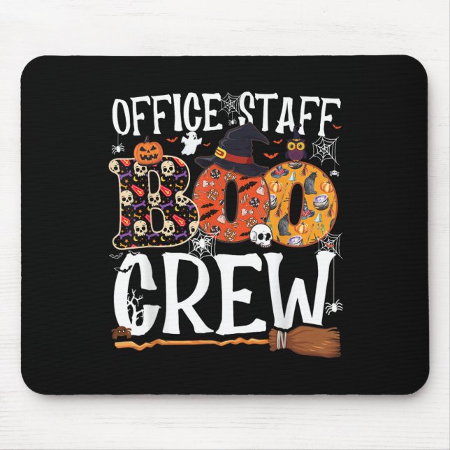 Office Staff Boo Crew Funny Halloween Matching Cos Mousepad (Vorne)