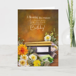 Office Theme Belated Birthday Card Karte