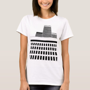 Office-Windows-Muster in Schwarz und Weiß T-Shirt