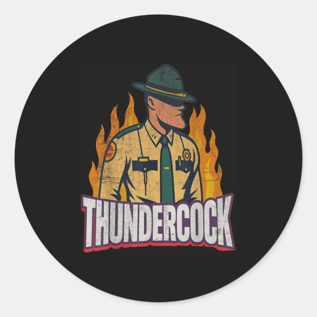 Officer Sergeant Cius Thunder Bodycam Funny Meme  Runder Aufkleber (Vorderseite)