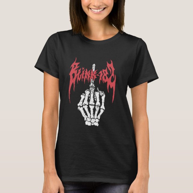 Official Blink 182 Skeleton Finger T-Shirt (Vorderseite)