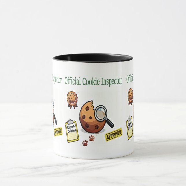 Official Cookie Inspector Mug – Funny Coffee Cup  (Centre)