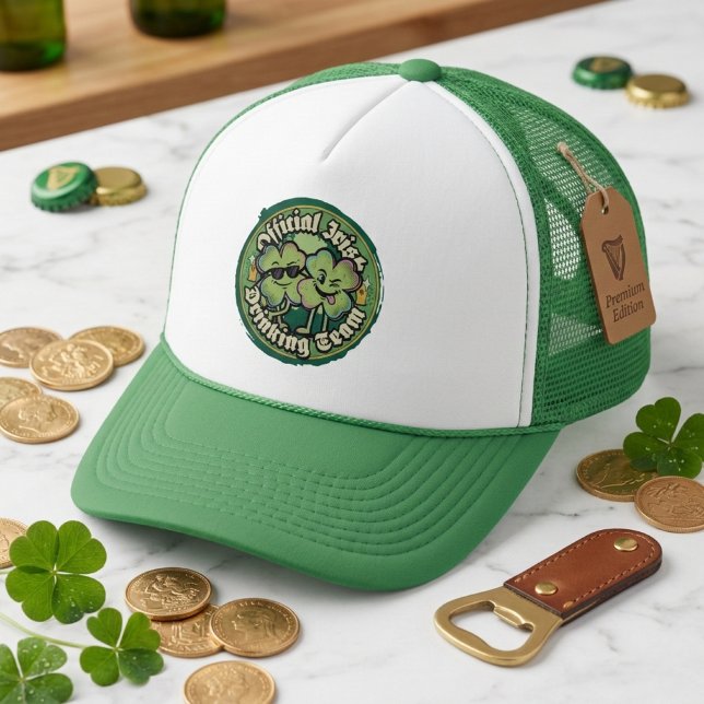 Official Irish Drinking Team St Patricks Day Hat Truckerkappe (Von Creator hochgeladen)